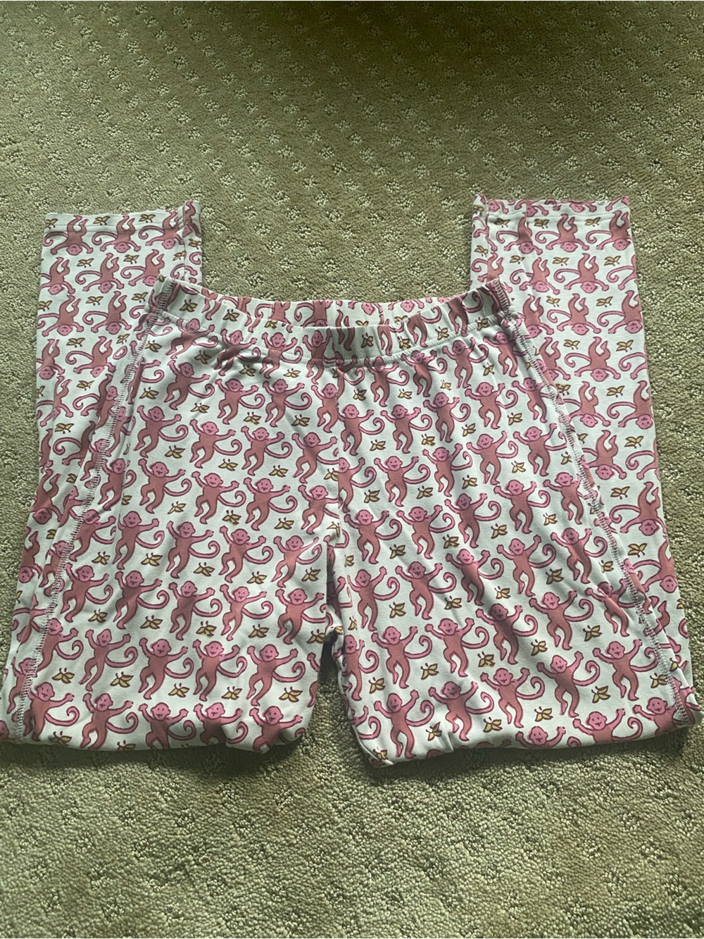 Roller Rabbit Pink Monkey Print Pajama Bottoms